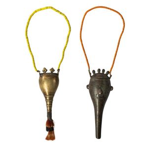 Two bronze pendants, Nagaland, north East India, bronze strung&hellip;
