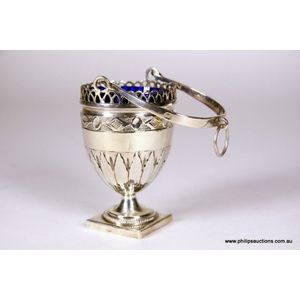 A Papal state.800 silver swing handled holy water font…