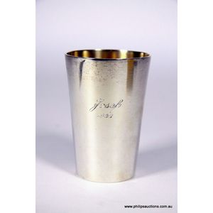 A Continental silver beaker or kiddush cup, circa 1930s Austria,…