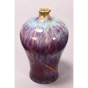 Chinese Jun glaze vase, of meiping form, four character mark to&hellip;