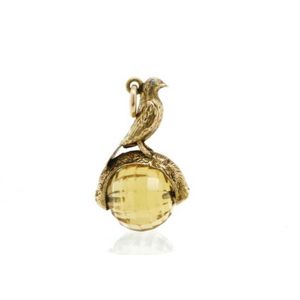 Antique citrine & rose gold fob spinner or bird form. Approx&hellip;