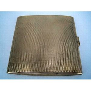 A 9ct gold cigarette case, engine-turned, facsimile engraved…