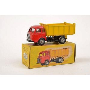 CIJ (France) Ref 4/80 Dump truck, red cab, yellow trailer (E-M…