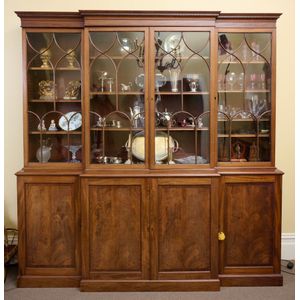 A George III style mahogany library bookcase, circa 1900, the&hellip;