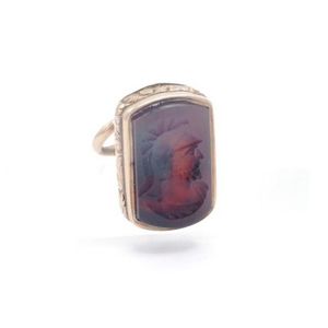 Antique carnelian intaglio 9ct rose gold fob seal with homeric&hellip;