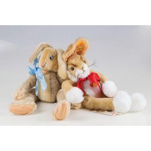 Two Steiff rabbits, modern Dangling Lulac rabbit, as new,…