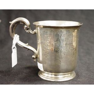 1859 London Sterling Silver Christening Mug by Barnard Brothers - Mugs ...