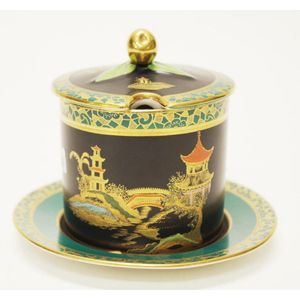 Good Carlton Ware lidded sugar bowl Pagoda pattern, with under…