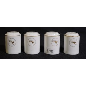 Set four Wedgwood Qantas salt & pepper shakers each marked to…