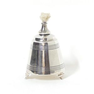 A small unusual silver bell shaped oil lamp, height 7.5 cm.…