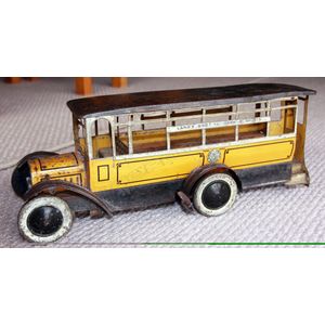 Burnett Toys Ltd tinplate bus, rare early large- scale vintage&hellip;