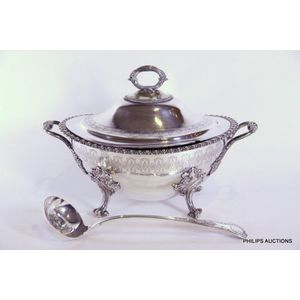 antique silver warming dish