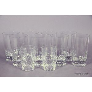 Antique French Baccarat 9232 Crystal Cut Colors Glasses Glassware Set 167  Pcs