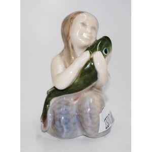Royal Copenhagen mermaid and fish figurine 6 cm high