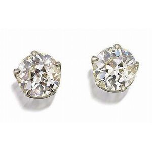 1. Platinum and White Gold Diamond Studs - Earrings - Jewellery