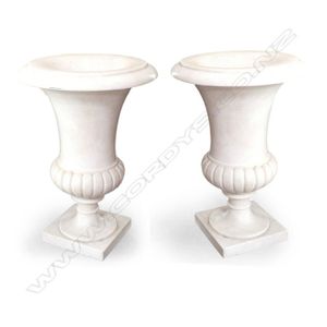 A pair of large and impressive antique marble urns, of tall…