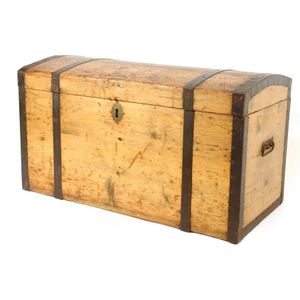 Travel Trunk Edging Victorian Pine Travel Trunk with Steel Edging - Luggage & Travelling ...