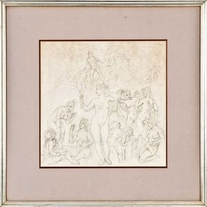 Norman Lindsay: Pencil on paper study. Artists initials N.L.…