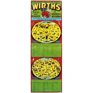 c1920s circus poster 'Greatest Show on Earth, Wirth'S, Circus…