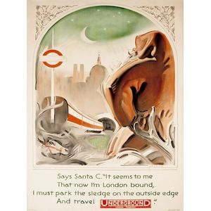 1933 London Transport poster, 'Says Santa C. 'It Seems to Me,…