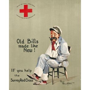 1916 Red Cross poster, 'Old Bills Made Like New! If You Help…