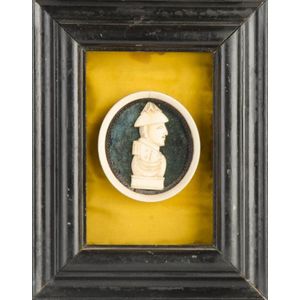 A prisoner of war carved bone mortuary figure of an officer,&hellip;