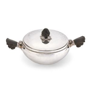 An unusual Danish Art deco silver ecuelle and cover, designed…
