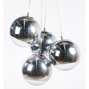 Tom Dixon set of four mirror ball pendant lights, Glossy chrome…