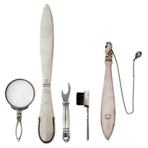 A Georg Jensen sterling silver Moustache brush, with miniature…