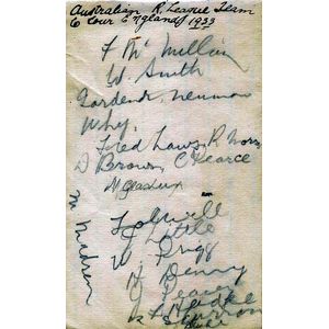 1933-34 Australian Kangaroos, autograph page with 18 signatures…