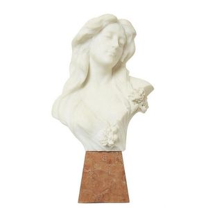 An Italian marble bust, signed Prof G.Vinani, carved in the Art…