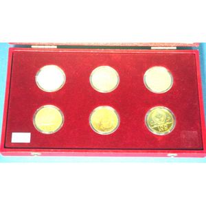 1980 Russian 100 rouble 6 Olympics gold coin set, 3 troy oz 0.…