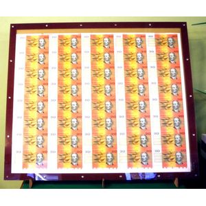 Uncut sheet 40 Australian Fraser Evans $20 notes, (paper),…