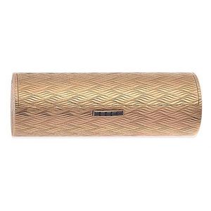 A gold and sapphire cigarette case by Asprey, of cylindrical…