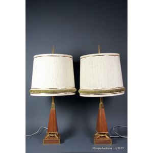 Teak and Brass Table Lamps with Dolphin Base - Lamps - Table & Desk ...