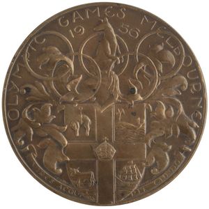 1956 Melbourne: Participation Medal in bronze, 63 mm diameter,…