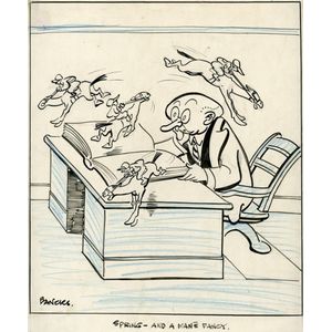 Jimmy Bancks: original cartoon 'Spring - and a Man's Fancy',…