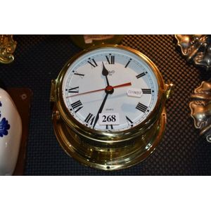 BRASS MARINE PORT HOLE CLOCK MADE FOR THE ROYAL NAVY LONDON