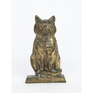A door stop, cast brass in the form of a cat, 19th century, 26…