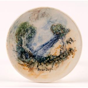 Guy Boyd & Doris Boyd hand-painted pottery dish incised 'Guy&hellip;