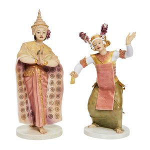 A pair of Royal Worcester models of Siam and Bali, modelled by&hellip;