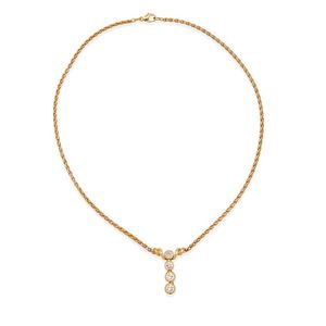 Damiani, diamond pendant necklace, set with a row of four&hellip;