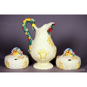 Three Clarice Cliff 'Celtic harvest' wares: a jug, two…