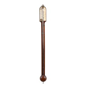 A mahogany and ivory stick barometer thermometer by Smith…