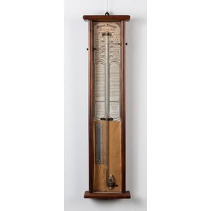 Antique 1920's Advertising Thermometer and Barometer Wooden & Little Pump  House of San Francisco, CA 12 Wall Hanging Thermometer 