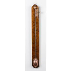A silky oak mounted stick barometer by Slc, circa 1930s, with…