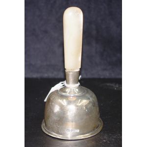 1892 Hallmarked Silver Crinoline Lady Table Bell Continental Victorian, 987737
