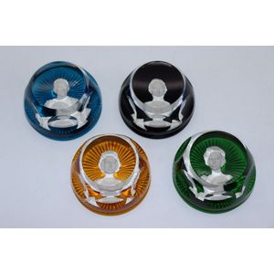 Baccarat crystal cameo paperweights, Royal Family series Queen…
