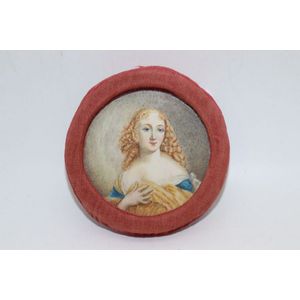 Hand painted ivory miniature, portrait of Queen Phillipa 1557…