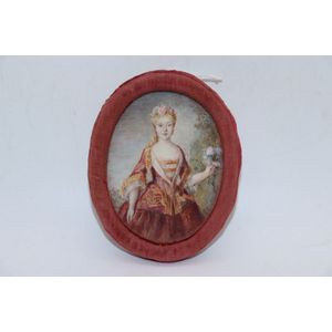 Hand painted ivory miniature, framed portrait of Spanish…